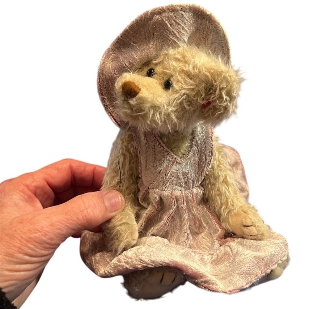 Vintage 1993 TY Attic Treasures Darlene Purple Teddy Bear